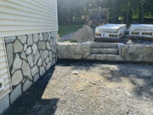 Stone Veneers, Retaining Wall, Stone Steps Project in Shelton, CT
