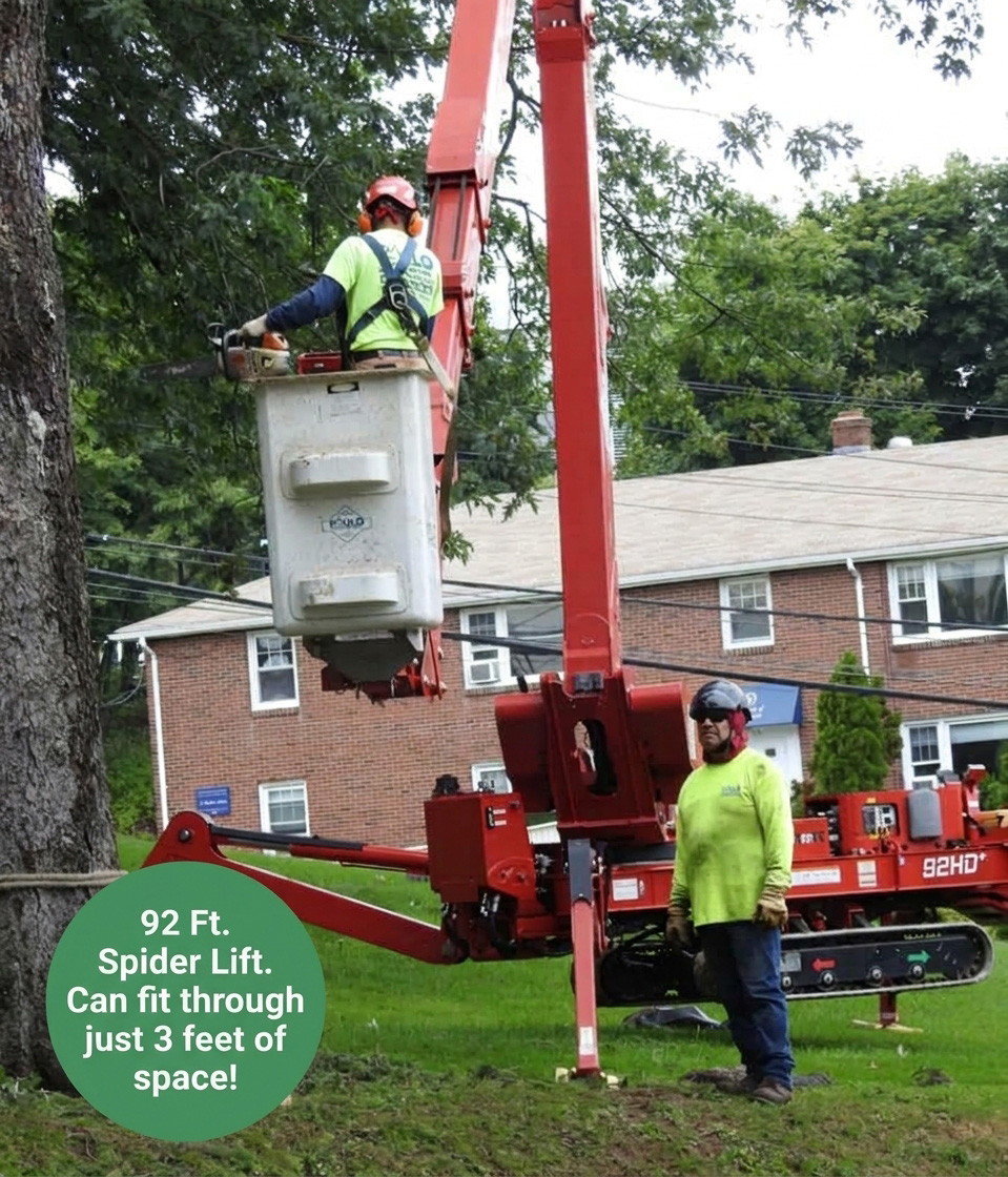 spider-lift-equipment-low using spider lift for tree removal